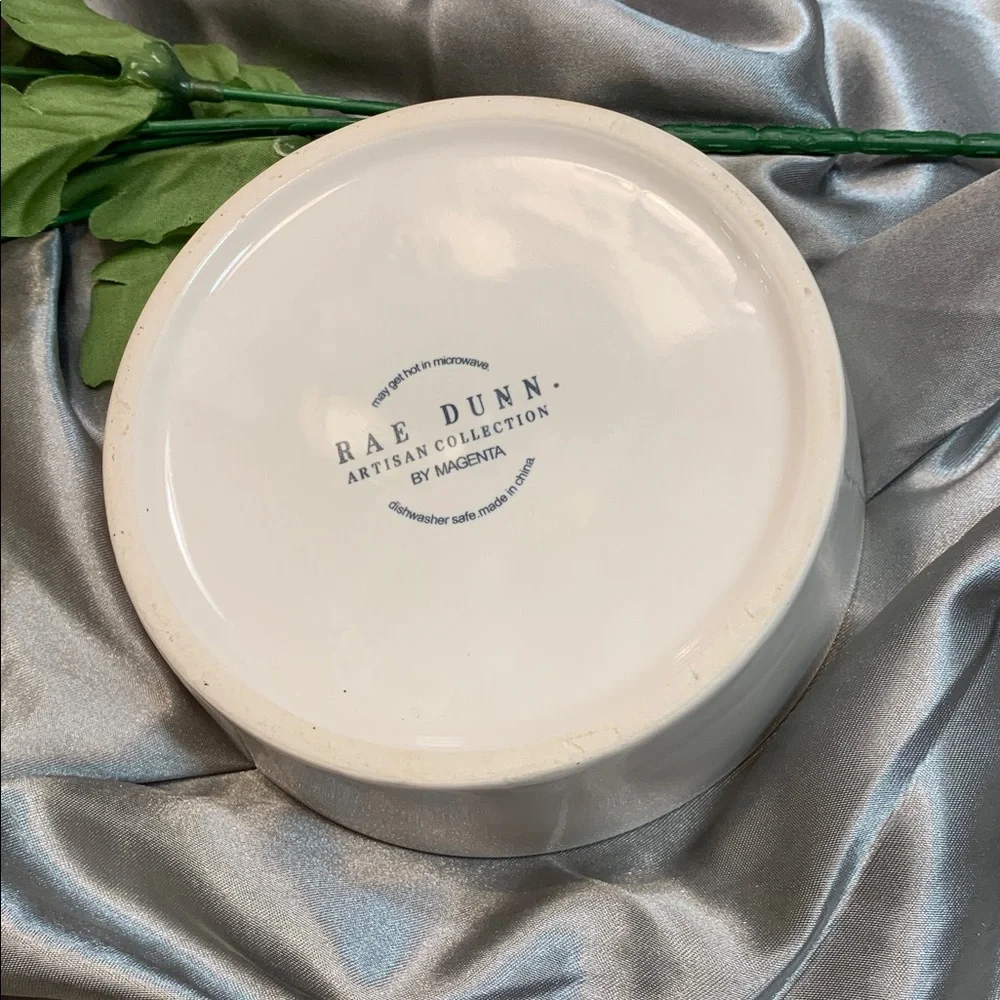 🌹RAE DUNN • White 'Drink' Ceramic Small Pet Bowl